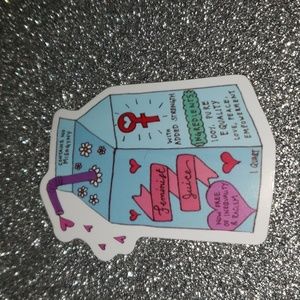 FEMINIST Waterproof Sticker Milk Carton
